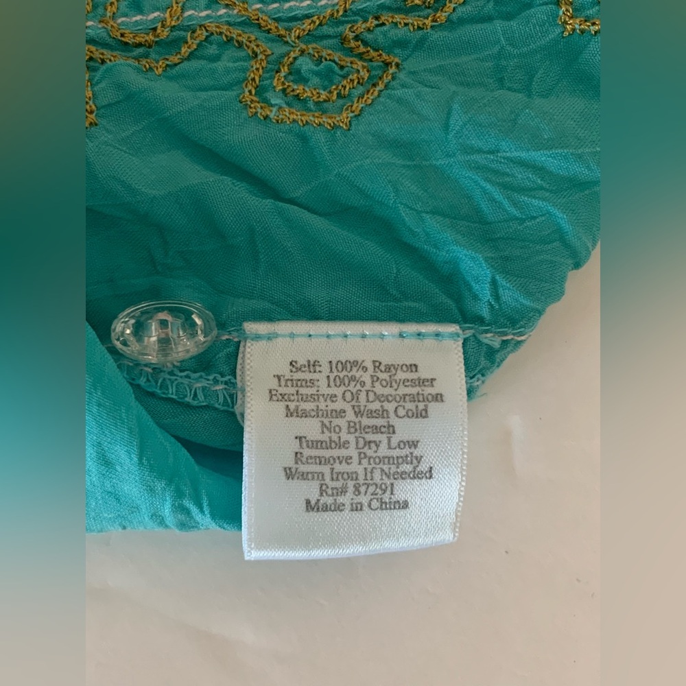 Johnny Was Embroidered Long Sleeve Button Front Shirt Size Large Bohemian - Picture 5 of 9